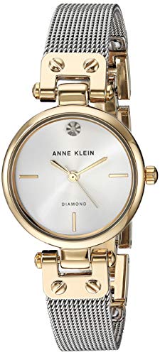 Anne Klein Women's Genuine Diamond Dial Gold-Tone Mesh Bracelet Watch Two Tone von Anne Klein