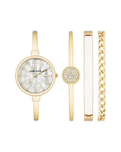 Anne Klein Women's Bangle Watch and Bracelet Set Gold von Anne Klein