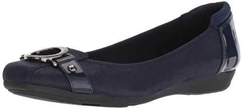 Anne Klein Damen Umeko Ballerinas, Marineblauer mehrfarbiger Stoff, 41.5 EU von Anne Klein