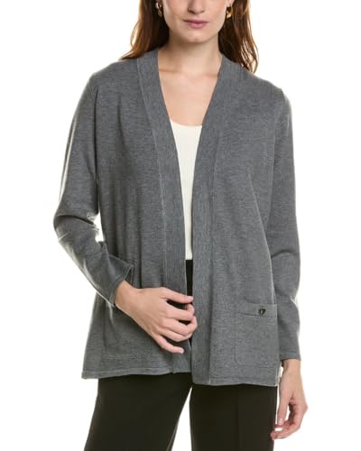 Anne Klein Damen Malibu Strickjacke Graphite Heather, Graphit meliert, Medium von Anne Klein