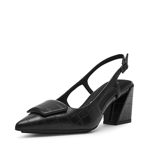 Anne Klein Damen Renetta Pump, Schwarz / Kroko-Design, 41 EU von Anne Klein
