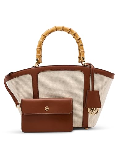 Anne Klein Damen Small Bamboo Handle Tote with Convertible Strap Tragetasche, haselnussbraun von Anne Klein