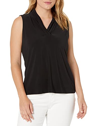 Anne Klein Damen Solid Triple Falten Top, schwarz, X-Groß Anne Klein Damen Solid Triple Falten Top, schwarz, X-Groß von Anne Klein