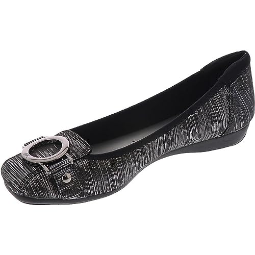 Anne Klein Damen Umeko Ballet Flat Ballerinas, Zinn/Mehrfarbig, 35.5 EU von Anne Klein