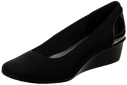 Anne Klein Sport Damen Wisher Stoff Keilabsatz Pumps, schwarz, 36 EU von Anne Klein