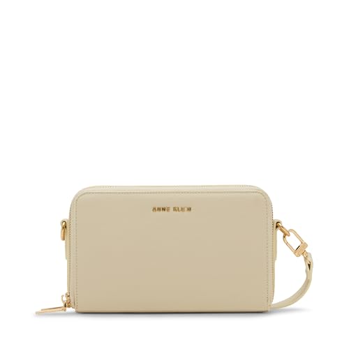 Anne Klein Damen Womens 3 Piece Gift Set with Double Zip Camera Crossbody, Parchment Umhängetasche, pargament von Anne Klein