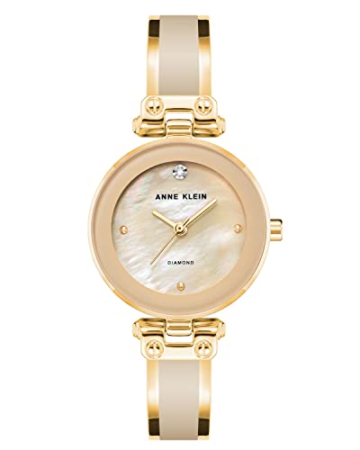 Anne Klein Women's Genuine Diamond Dial Bangle Watch Beige von Anne Klein