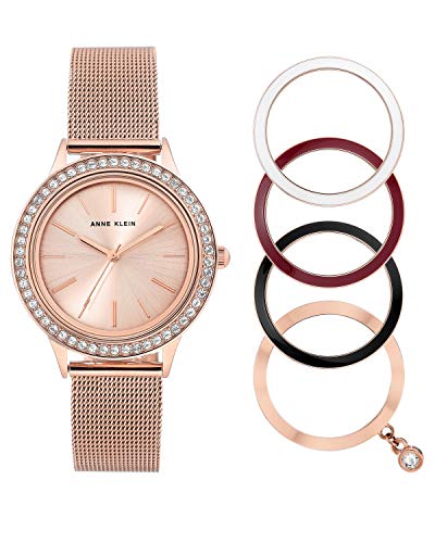 Anne Klein Damenuhr Analog Quarz Rose Gold mit Edelstahlarmband AK/3166INST von Anne Klein