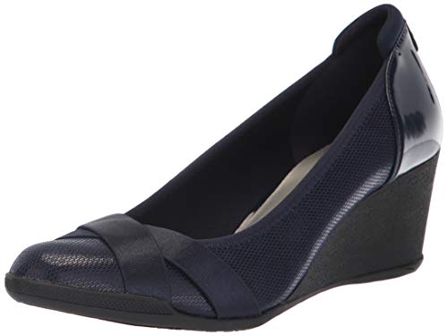 Anne Klein Timeout Damen Pumpe mit Keilabsatz, Blau (Navy), 38 EU von Anne Klein