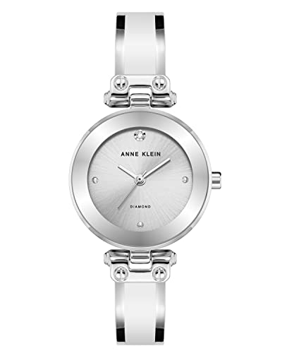 Anne Klein Women's Genuine Diamond Dial Bangle Watch White/Silver Anne Klein Women's Genuine Diamond Dial Bangle Watch White/Silver von Anne Klein