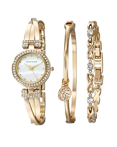 Anne Klein Women's Premium Crystal Accented Bangle Watch and Bracelet Set Gold Anne Klein Women's Premium Crystal Accented Bangle Watch and Bracelet Set Gold von Anne Klein