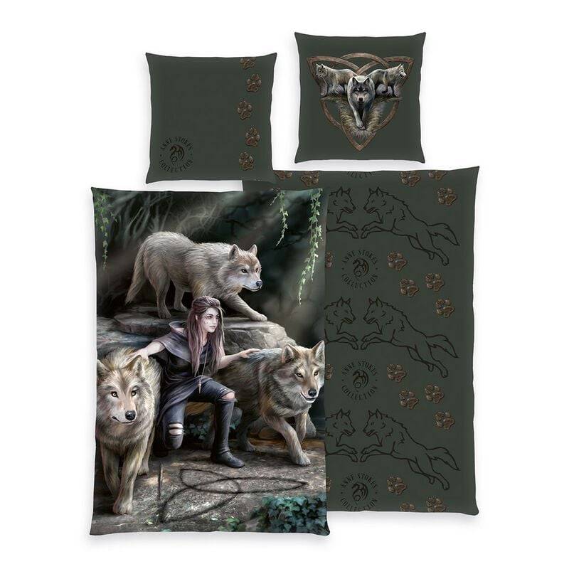 Anne Stokes - Gothic Bettwäsche - Wölfe - multicolor von Anne Stokes