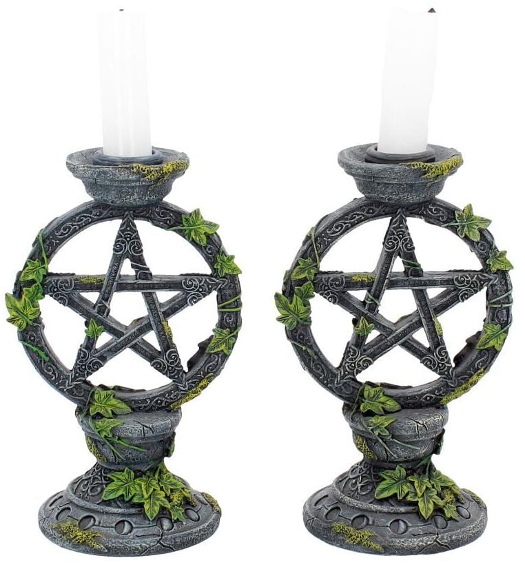 Anne Stokes Wiccan Pentagram Candlesticks Kerzenständer multicolor von Anne Stokes