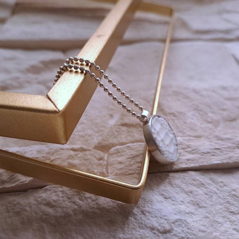 Silberkette Mit Anhänger Aus Porzellan - Porzellanschmuck Skin Kollektion 925Er Silber + Handgefertigt von AnneMenzelSchmuck