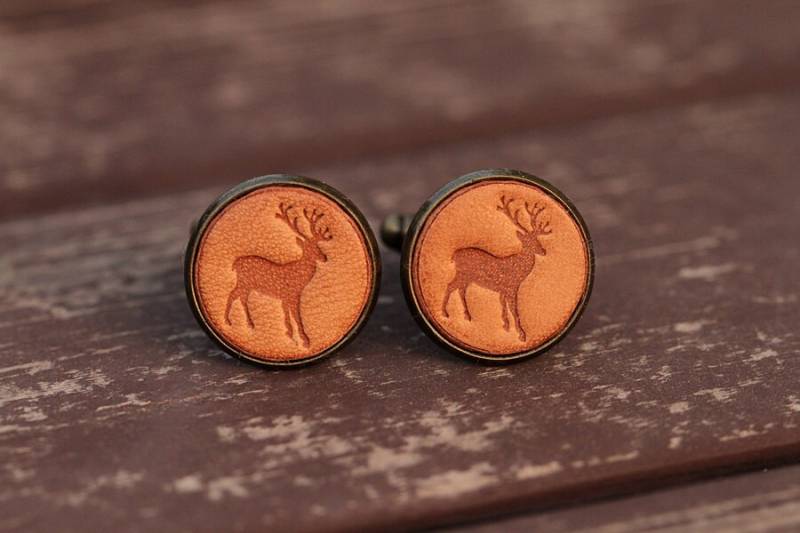 Herren Manschettenknöpfe - Vintage Style The Elk Design Mit Geschenkbox von AnneSoye