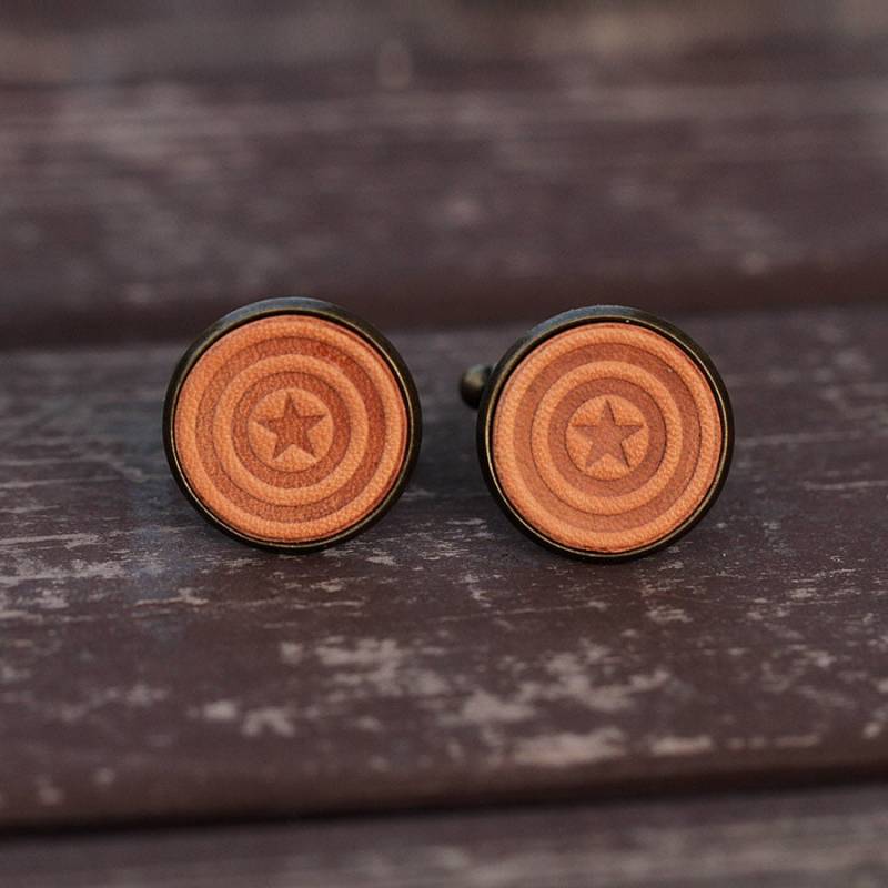 Herren Manschettenknöpfe - Vintage Style Die Captain America Design Mit Geschenkbox von AnneSoye