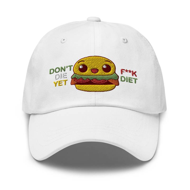 Burger Embroidered Baseball Cap | 7 Hat Colours/Food Gift Hamburger Embroidery Patch Dad Iron On von AnneStitchy