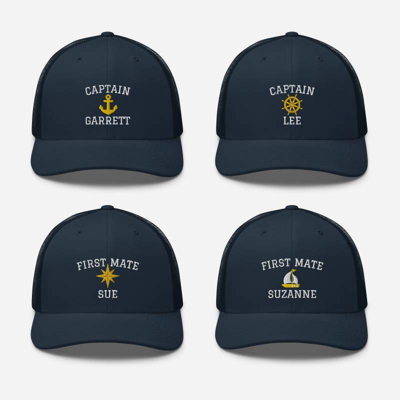 Captain Trucker Cap Embroidery, Skipper Custom Cap, Customize Your Embroidered Personalized Captain Trucker Hat - Baseball Cap von AnneStitchy