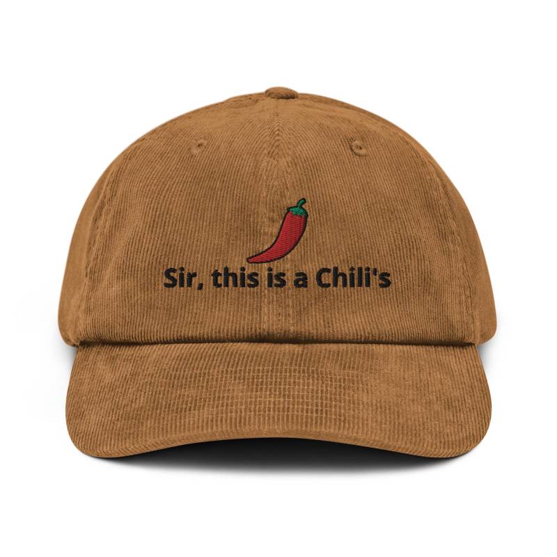 Spicy Red Hot Chilli Pepper Kappe/Mütze Aus Cord - Personalisierbar Gestickt Mehrere Farben von AnneStitchy