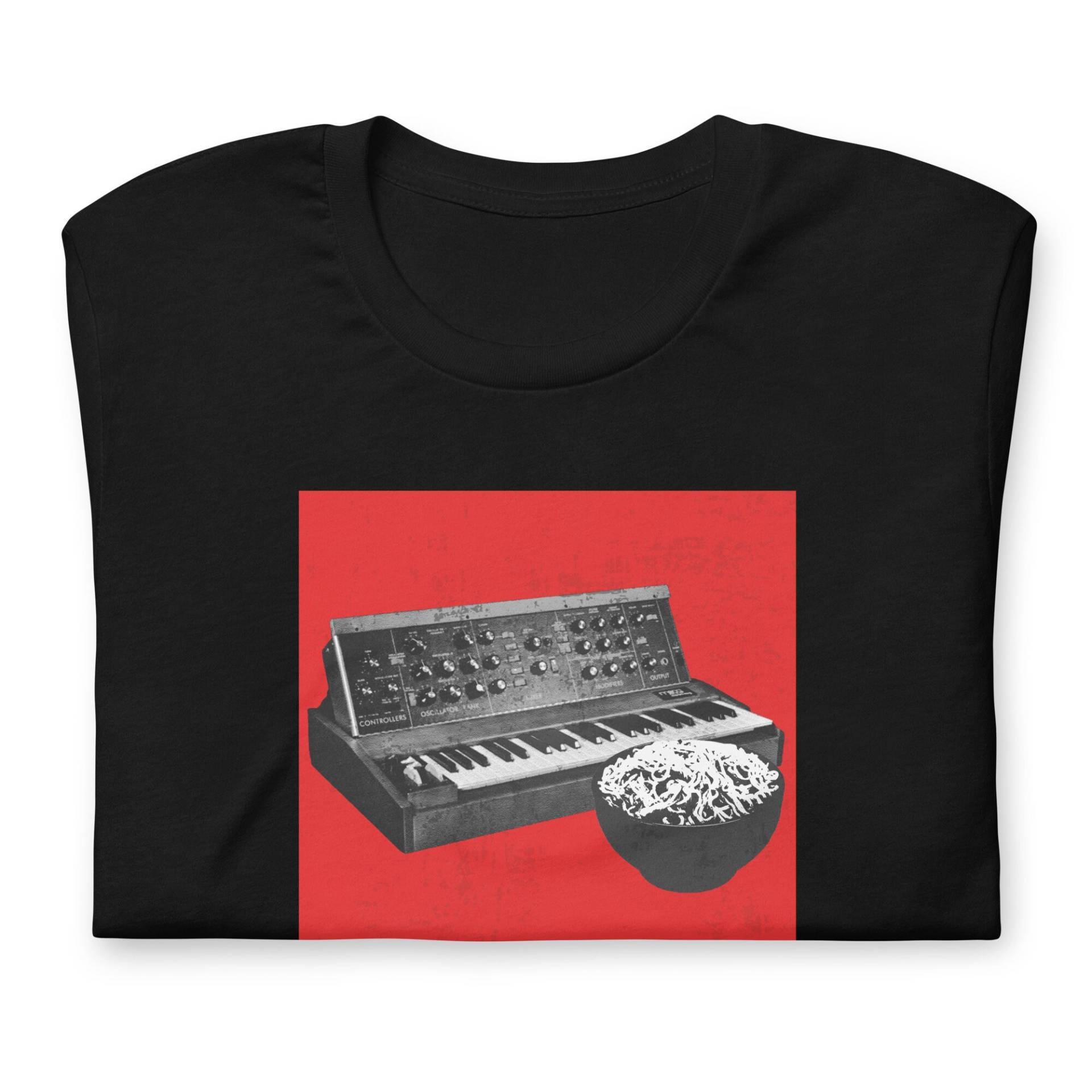Vintage Analog Synth Retro Old School Synthesizer + Ramen Nudeln Achtziger, Neunziger T-Shirt Vintage Analog Synth Retro Old School Synthesizer + Ramen Nudeln Achtziger, Neunziger T-Shirt von AnneStitchy