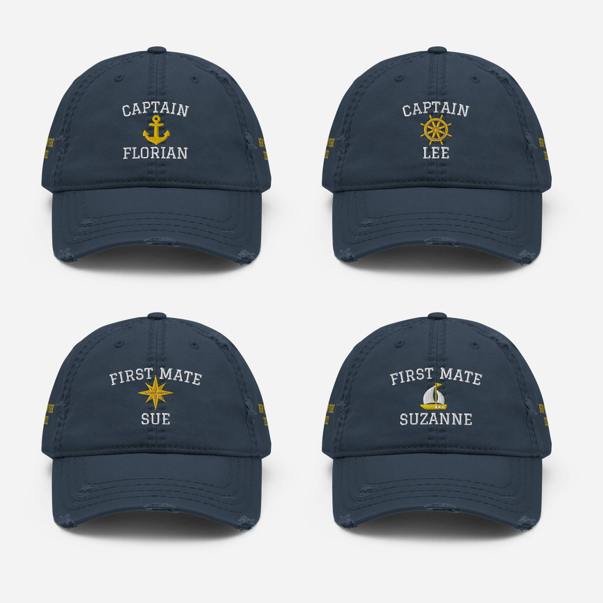 Vintage Captain Hat Embroidery, Skipper Custom Distressed Baseball Cap, Customized Hat, Embroidered Personalized Used Look Dad Hat Vintage Captain Hat Embroidery, Skipper Custom Distressed Baseball Cap, Customized Hat, Embroidered Personalized Used Look Dad Hat von AnneStitchy