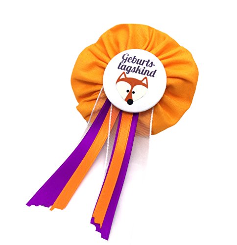 AnneSvea Orden - Fuchs Geburtstagskind Birthday Geburtstag Deko Button Geschenk Anstecker Birthday Boy Girl Schleife Medaille von AnneSvea