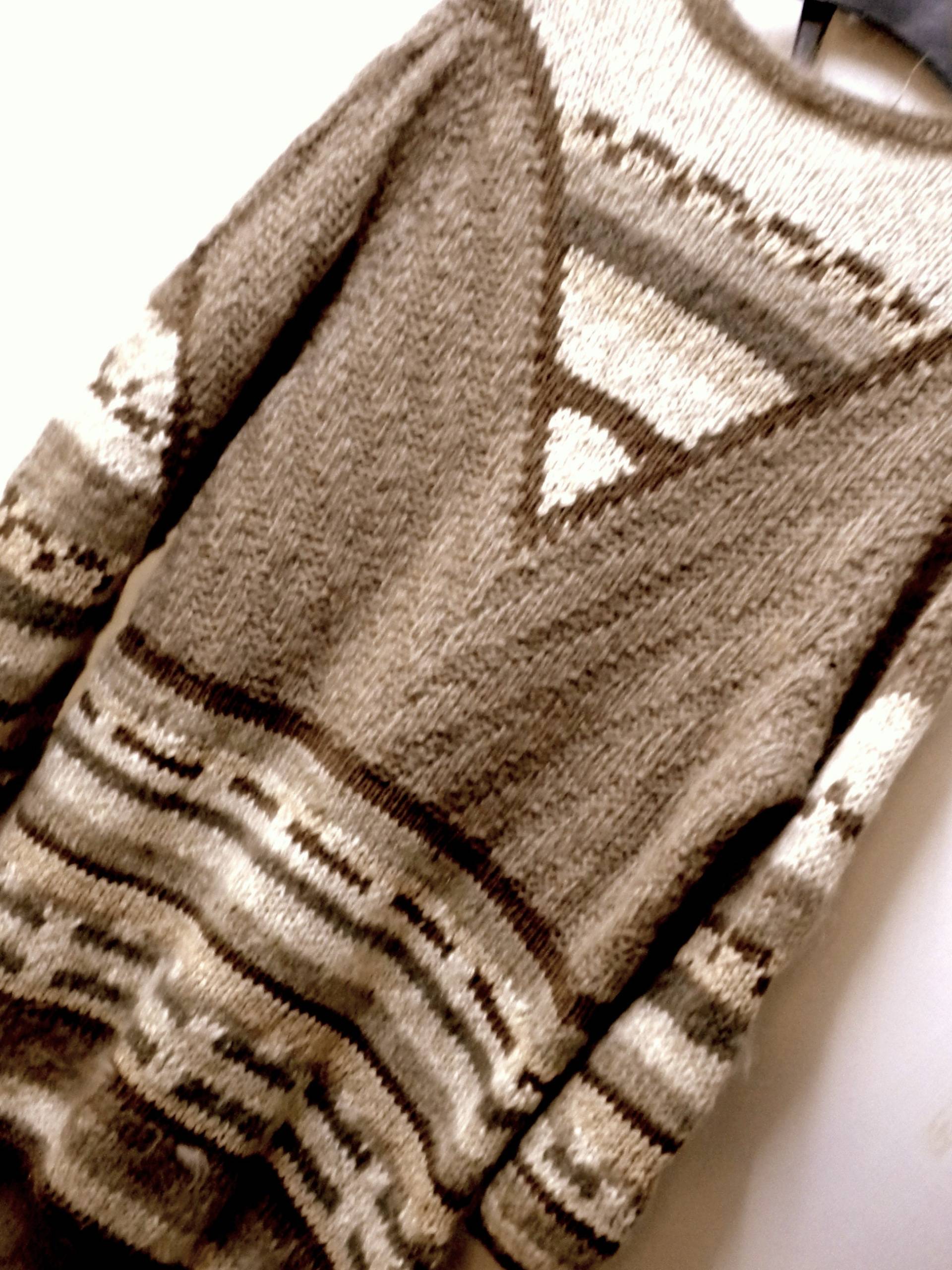 Long - Pullover, Norweger - Art, Strick - Kleid, On Size Big, Maßangabe, Braun-Beige - Töne, Schurwolle - Alpaka - Mix, Vintage von Annehats