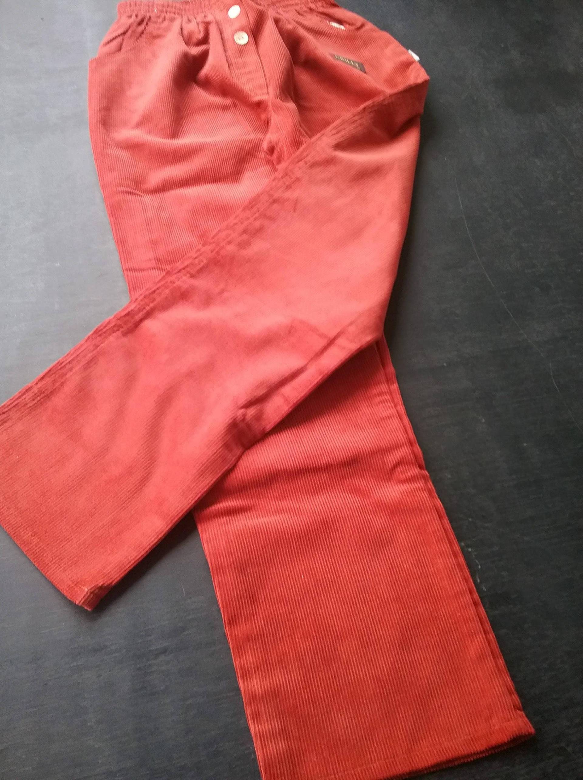 Schlupfhose, Cord, Orange/Chilly, 1990Er Jahre, Chici, Kids, Mädchen, Young Fashion, Maßangabe, Ändern Möglich, Vintage von Annehats