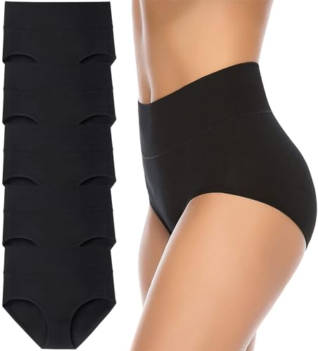 Annenmy Damen Hohe Taille Baumwolle Unterwäsche Soft Slip Panties Regular und Plus Size - - Medium von Annenmy