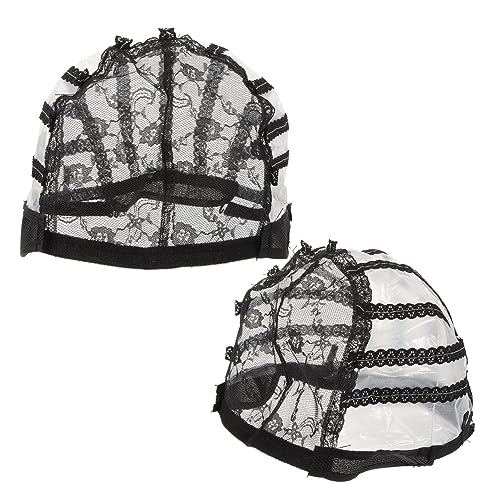 Anneome 2stücke Net Spitze Kappen Für Perückenherstellungsset Haarnetzhut Dehnbar Kuppelhut Perücken Zubehör von Anneome