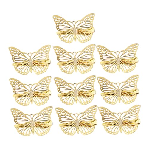 Anneome 10 Stück Goldfarbene Haarklammern mit Filigranem Hohlraumdesign Starke Griffigkeit Elegante Haarspangen für Mädchen für Party Hochzeit Festival und Alltag von Anneome