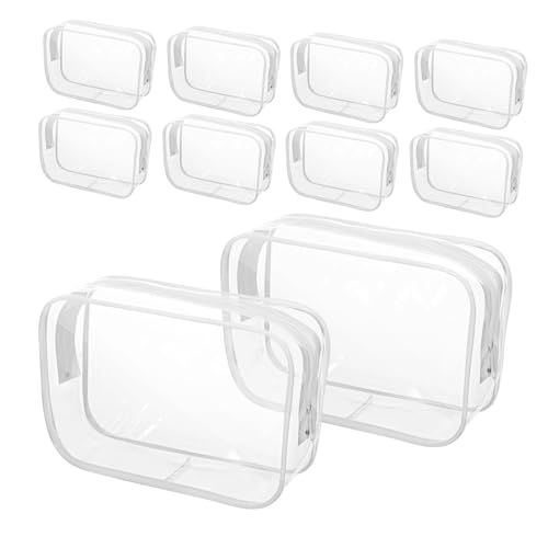 Anneome 10 Stück PVC-Kosmetiktasche Make -organisator Damen Kulturbeutel Klare Kosmetiktasche Make -Beutel Reise -up Tasche Weiß von Anneome
