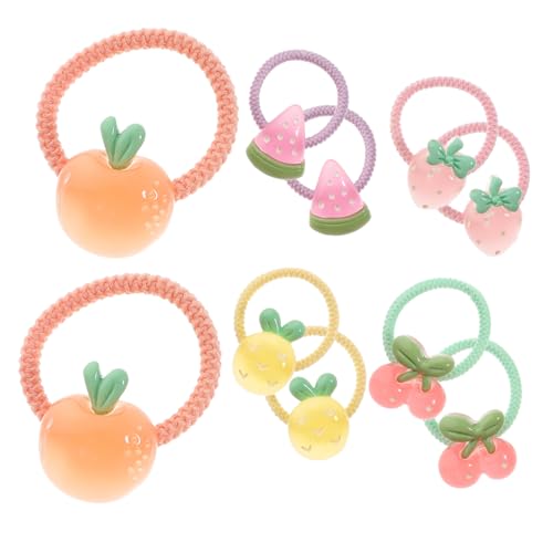 Anneome 10 Stück Teiliges Elastische Haargummis mit Niedlichen Transparenten Früchte motiven Weiche Ponytail Holder für Mädchen Schonend und Vielseitig für Alltag und Festtage Geeignet von Anneome