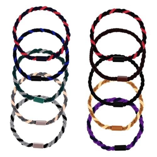 Anneome 10 Stück Teiliges Haargummi aus Langlebigem Nylon Geflochtene Haargummis für Damen und Herren Schonend zum Haar Vielseitige Farben Modisches Haaraccessoire für Haartypen von Anneome