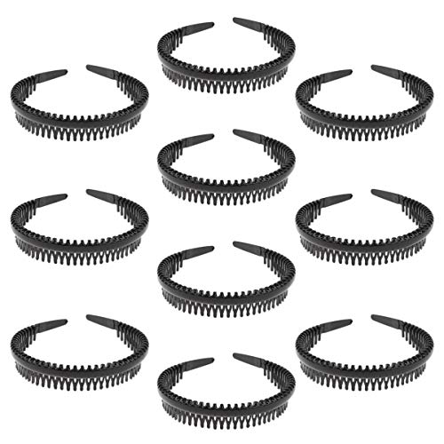Anneome 10 Stück Teiliges Rutschfestes Stirnband mit Zähnen Elastisches Haarband für Damen und Herren Fester Sitz Beim Sport Leichte Bequeme Kopfstütze für Alltag und Outdoor aktivitäten von Anneome
