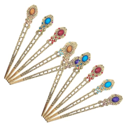 Anneome 10 Stück Vintage Haarschmuck Retro Haarstäbchen mit Strass Damen Haarnadeln für Hochsteckfrisuren Hochzeit Alltag Cosplay Robustes Legierungsdesign Kompakt Elegant von Anneome