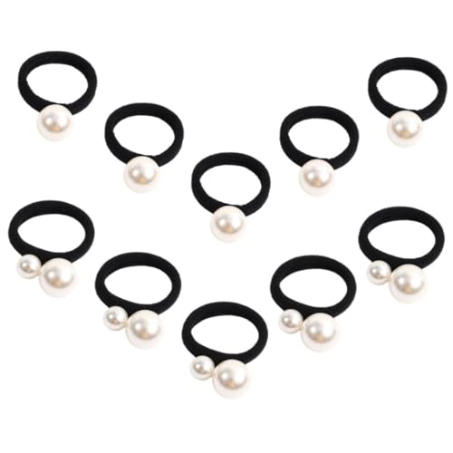 Anneome 10 Teiliges Haargummi Elastischem Nahtlosem Design und Großen Perlen Dekorativer Haarschmuck für Frauen und Mädchen Schonend Robust Modisch für Pferdeschwanz und Zopf von Anneome