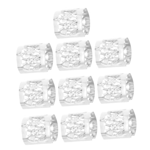 Anneome 100 Stück Schmutziger Geflochtener Haarring Verstellbare Haarflügelperlen Ringe Dreadlock-schmuck Für Frauen Geflochtene Haarmanschetten Schmuck Für Dreadlocks Silber Eisen von Anneome