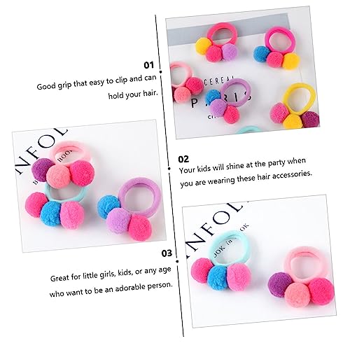 Anneome 12 Stück Haargummis mit Flauschigen Pompon bällen Elastische Haarbänder für Mädchen Langlebige Zopfgummis mit Guter Fixierung für Kurze und Lange Haare Zufällige Zufällige Farbe von Anneome