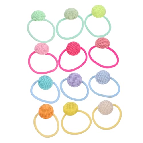 Anneome 12 Stück Teiliges Bunte Runde Haargummis für Damen mit Elastischem Stoffball Kleine Haarschmuck accessoires Weich und Dehnbar für Alltag Party Schule und Vielseitige Frisuren von Anneome