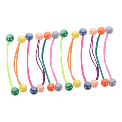 Anneome 12 Stück Teiliges Elastische Haargummis mit Doppelt Kugelförmigen Ponytail Haltern Farbenfrohe Haarbänder mit Hoher Elastizität Rutschfest Geeignet für Damen und Mädchen von Anneome