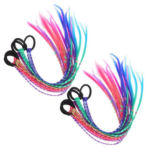 Anneome 12 Stück Teiliges Geflochtenes Ponytail Mädchen Bunte Synthetische Haarverlängerungen Einfach zu Befestigen Leichtes Haarschmuck Schule Party und Outdoor-aktivitäten von Anneome