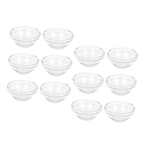 Anneome 12 Stück Teiliges Glas schälchen Gesichtsmaske und Ätherische Öle Transparent Fein Verarbeitet Waschbar Praktische für Spa Salon und DIY anwendungen von Anneome