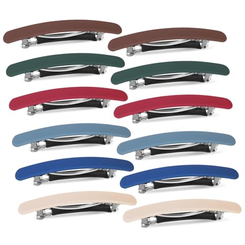 Anneome 12 Stück Teiliges Matte Haarklammern für Damen Rutschfeste Kunststoff Haarspangen mit Starker Fixierung Vielseitige Haarclips für Dickes Haar Angenehme Textur Modische Farbauswahl von Anneome