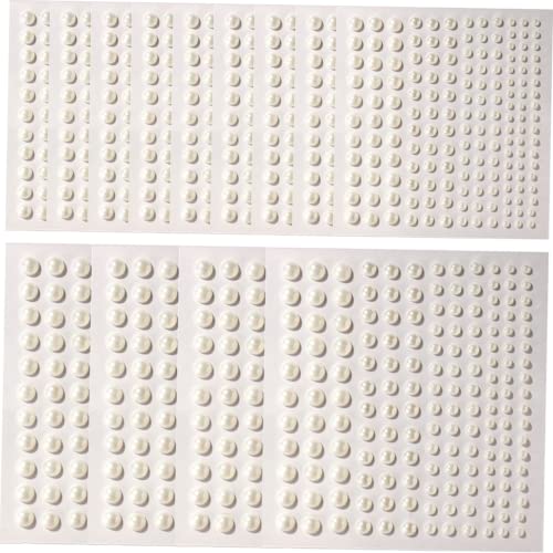 Anneome 12Blätter Perlen Aufkleber für Gesicht und Haare DIY Make Up Sticker mit Flacher Rückseite für Festivals Hochzeiten und Cosplay Weißperl Design von Anneome