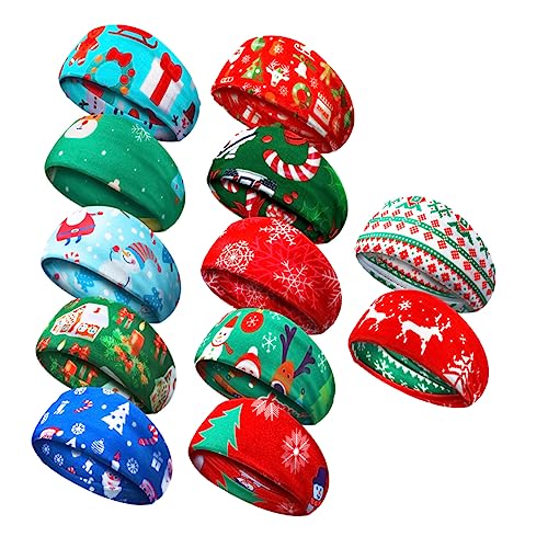 Anneome 12stücke Teiliges Weihnachts-stirnband Elastische Sport Und Yoga-haarbänder Für Fitness Laufen Und Partys Atemaktive Und Schweißabsorbierende Haarreifen Gemischten Designs von Anneome