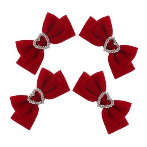 Anneome 2 Paare Rote Samt haarspangen mit Großer Schleife Niedliche Haarklammern für Kleinkinder Fester Sitz Leicht und Wiederverwendbar Dekoratives Haaraccessoire für Mädchen von Anneome