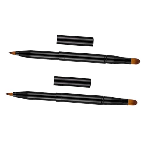 Anneome 2 STÜCK Doppelseitiger Einziehbarer Lippen Augen make up pinsel Multifunktional Professionell Kompakt für Lippenstift Eyeliner Augenbrauen Vielseitig für Alltag und Künstler von Anneome