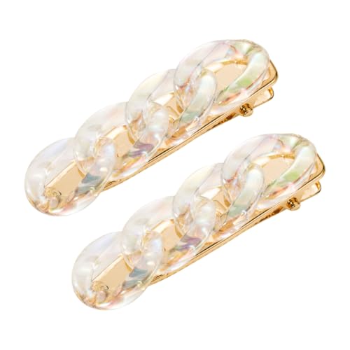 Anneome 2 Stück Acryl Haarklammern Damenmodisch Einfacher Haarclip mit Kette Für Mädchen und Frauen Vielseitiger Haarschmuck Für Dickes und Dünnes Haar von Anneome