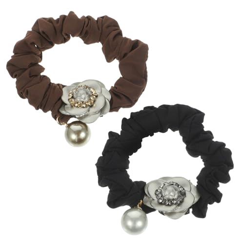 Anneome 2 Stück Elastische Haargummis mit Strass Modische Blumen haarschleifen für Damen Robustes Haarstyling zubehör Vielseitig für Alltag Party Hochzeit und Freizeit Geeignet von Anneome
